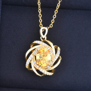 Atmospheric Imitation Yellow Crystal Pendant