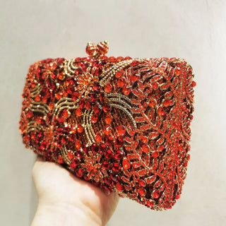 Luxury Floral Rhinestone Clutch Purse