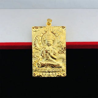 24K Real Gold Guanyin Pendant Necklace for Men