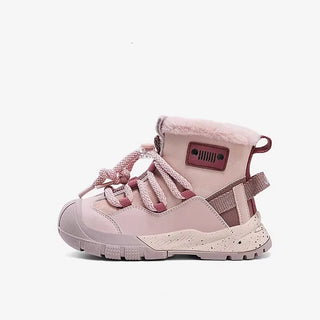 PU Leather Children's Snow Boots 2025 Trend Fashion Kid's Plush Boots Winter Faux Fur Teenager Boy's Gril's Warm Cotton Shoes