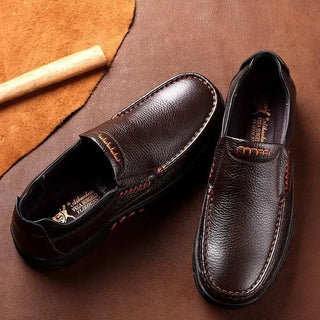 New Leather Casual Business Shoes For Men Cross-Border Manufacturers Direct Sales Light Middle-Aged And Elderly Leather Shoes