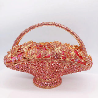 Elegant Crystal Floral Fancy Clutch Purse
