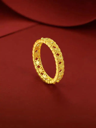 Luxury Pure Gold Lace Ring