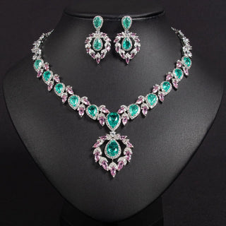 Matching Multi Color Bridal Jewelry Set