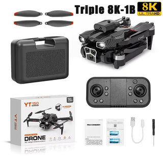 YT150 Drone  HD Three Cameras Brushless Motors FPV Optical Flow Obstacle Avoidance Folding RC Quadcopter