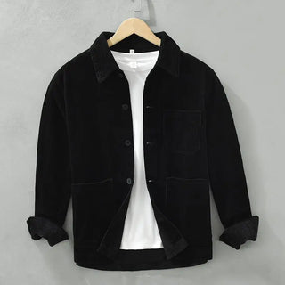 Men Retro Corduroy Cardigan Shirt