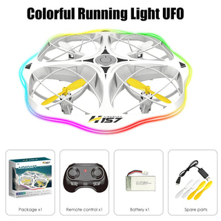 Mini RC LED Light UFO Helicopter H157 Rolling Stunt Quadcopter Obstacle Avoidance Induction Aircraft Toys Gifts Boys 14Y+