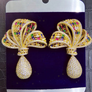 GODKI 72mm Luxury Daisy Flower Nigerian Tassels Long Dangle Earring For Women Wedding Zircon Crystal Dubai Bridal Earring