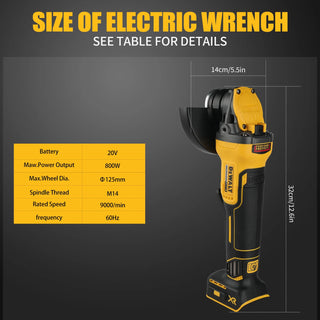Dewalt 20V Max XR Brushless Angle Grinder - 125mm, M14 Polisher Cutting Machine Cordless Impact 20V Rechargeable Power Tool