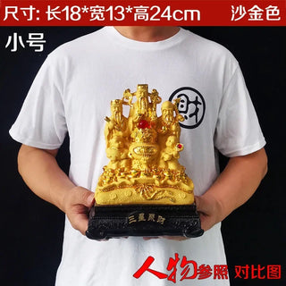 Fortune three-star ornaments God of wealth Fulushou Housewarming business gifts living room TV cabinet crafts Home decoration