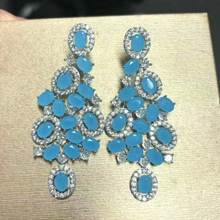 Cubic Zircon Big Wedding Earring