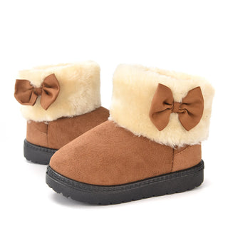 Thicken Warm Kids Shoes Winter Baby Plush Snow Boots Boys Girls Plus Velvet Cotton Shoes Casual Soft Bottom Sports Short Boots