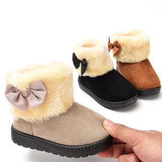 Thicken Warm Kids Shoes Winter Baby Plush Snow Boots Boys Girls Plus Velvet Cotton Shoes Casual Soft Bottom Sports Short Boots