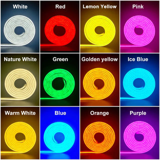 LED Neon Strip Light 6x12mm Flexible Rope Silicone Tube SMD 2835 Waterproof With 2Pin Wire 120LEDs/m For DIY Sign Home Decor