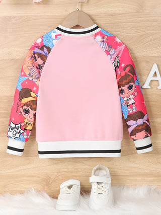 Girls Cartoon Baseball Uniform Jacket