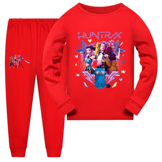 Kpop Demon Hunters Cartoon Kids Clothes Rumi Mira Zoey Girls Pajama Set Fashion Boys Long Sleeve Pyjamas Children Sleepwear Suit