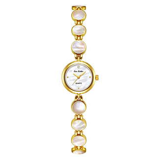 Luxury Women’s Gold Shell Bracelet Quartz Dress Watch