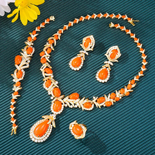 GODKI Famous Brand Turquoise Nigerian Dubai Jewelry Sets For Women CZ Zircon Wedding Bridal Necklace Dance Party