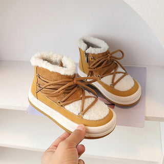 2025 New Autumn/Winter Children Boots For Boys Warm Plush Rubber Sole Toddler Kids Sneakers  Fashion Girls Boots 21-30