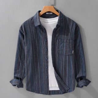Vintage Woven Striped Trendy Youth Shirt