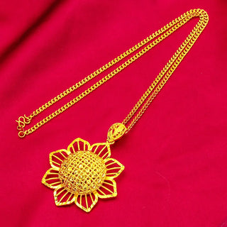 Hand-Forged 24K Flower Pendant