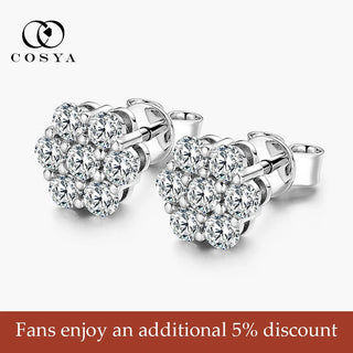 Full Moissanite Wedding Stud Earrings