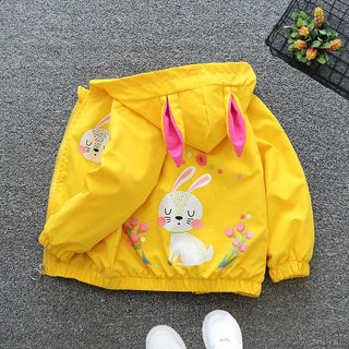 Cute Girls Cartoon Hooded Windbreaker