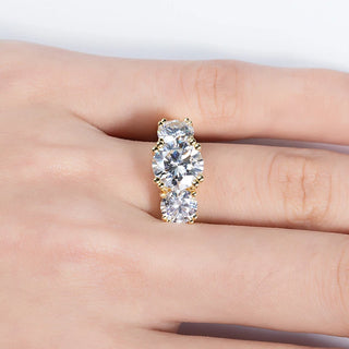 Three Stones 5 Carat Moissanite Ring
