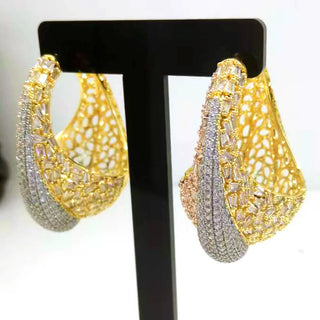 GODKI Luxury Leaf African Dangle Earrings For Women Wedding Cubic Zirconia Crystal DUBAI Bridal Earrings Party Jewelry