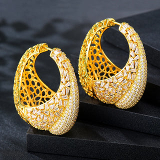 GODKI Luxury Leaf African Dangle Earrings For Women Wedding Cubic Zirconia Crystal DUBAI Bridal Earrings Party Jewelry