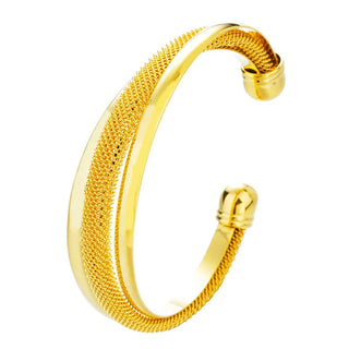 Luxury Pure Gold Mesh Open Bracelet