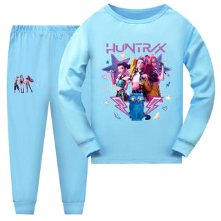 Kpop Demon Hunters Cartoon Kids Clothes Rumi Mira Zoey Girls Pajama Set Fashion Boys Long Sleeve Pyjamas Children Sleepwear Suit