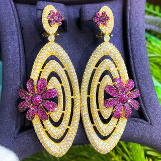 Fresh Elegant Flower Long Dangle Earring