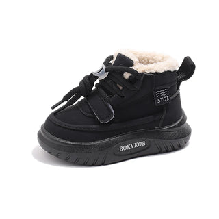 Winter Plush Boots For Children PU Leather Waterproof Boy's Girl's Snow Boots Waterproof Anti-slippery Kid's Boots Warm Shoes