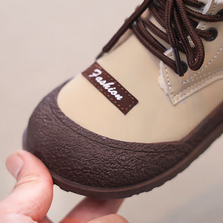 Winter Snow Boots For Girls PU Leather Waterproof Teenager Girl's Plush Boots Thick Warm Cotton Velvet Girl's Winter Shoes