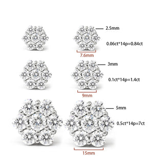Full Moissanite Wedding Stud Earrings