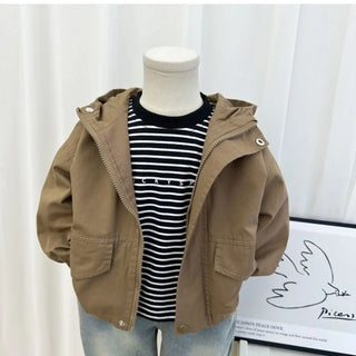 Boys Denim Casual Trench Coat
