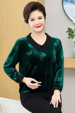 Women's Velvet Long Sleeve Tops