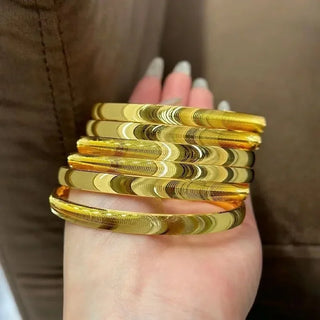 Luxury Cat's Eye 18k Gold Bangles