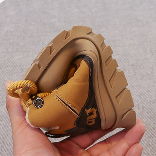 Winter Plush Boots For Children PU Leather Waterproof Boy's Warm Cotton Shoes Thick Warm Platform Teenager Kid's Snow Boots