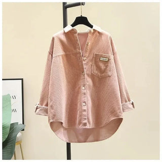 Women's Fashionable Cardigan Corduroy Shirt