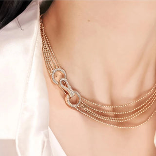 Luxury Design Rose Gold Diamond Necklace