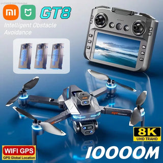 Xiaomi GT8 Drone 4K Professional HD Camera Aerial FPV Avoiding Obstacle 3Battery Large Screen Remote Control Folding RC Drone