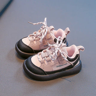 Autumn Sport Shoes For Children Ergonomics PU Leather Kid's Sneakers Soft-soled Anti-slippery Boy's Girl's Running Shoes