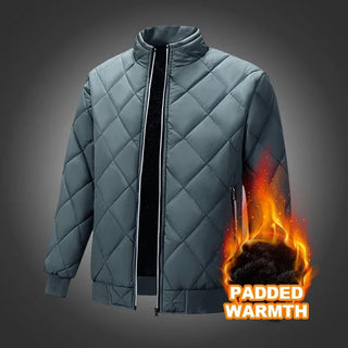 New Slim Fit Coat Bomber Jacket Men Diamond Pattern Fleece Lined Casual Jacket Men Fashion Clothing 6XL Large Size