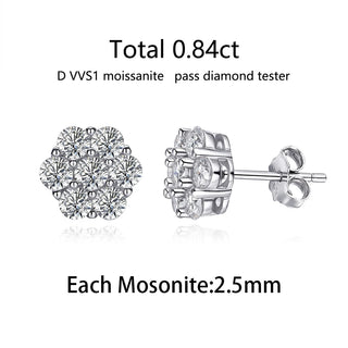 Full Moissanite Wedding Stud Earrings