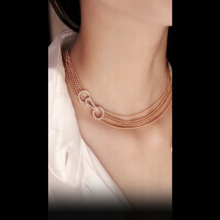 Luxury Design Rose Gold Diamond Necklace