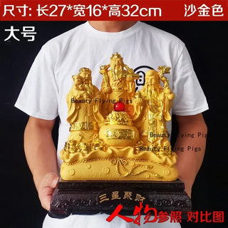 Fortune three-star ornaments God of wealth Fulushou Housewarming business gifts living room TV cabinet crafts Home decoration