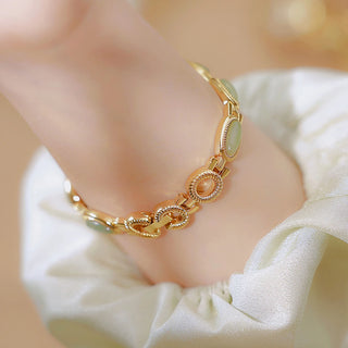 High-End Luxury Women’s Green Jade Quartz Bracelet Watch