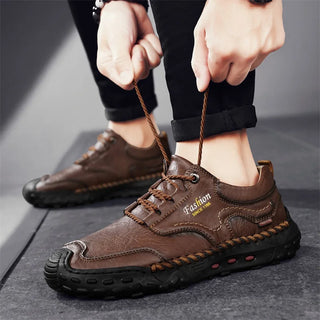 New 2025 Handmade Men Boots Design Sneakers Man Outdoor Casual Leather Men Shoes Ankle Boots Fall Breathable Hot Sale